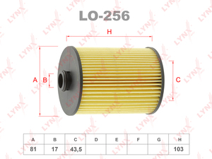 Фильтр масляный LYNXauto LO-256. Для: VW Touareg(7P) 3.6 10> / Passat 3.6 11-14, PORSCHE Cayenne II 3.6 10>, SKODA Superb(3T) 3.6 08-15, фото 1
