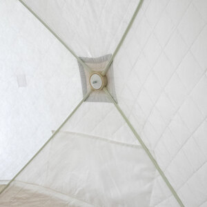 Палатка зимняя куб СЛЕДОПЫТ Premium 1,8х1,8 м, S по полу 3,2 кв.м, 3 слоя, цвет оливковый/белый, фото 15