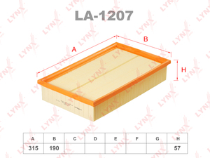 Фильтр воздушный LYNXauto LA-1207. Для: MERCEDES-BENZ E200-430(W210) 95-02, фото 1