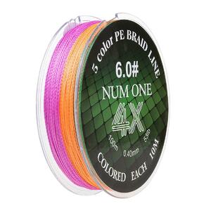 Шнур NUM ONE PE4X-100M 6.0#/0,405 mm Multi Colour Ryobi, фото 4