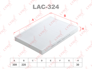 Фильтр салонный LYNXauto LAC-324. Для: AUDI Ауди A4 15> / A5 16> / Q7(Ку7)(4M) 15>, фото 1