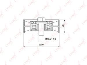 Ролик натяжного механизма / приводной LYNXauto PB-5031. Для: TOYOTA Avensis(T22/T25) 1.6-1.8 00-08 / Celica 1.8 99-05 / Corolla(E110 / E120) 1.6-1.8 00-07 / RAV 4 II 1.8 00-05, фото 1