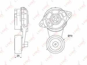 Натяжитель / приводной LYNXauto PT-3267. Для HONDA Civic(FK) 1.4 06> / City / Fit(GE) 1.2-1.5 03-08, фото 1