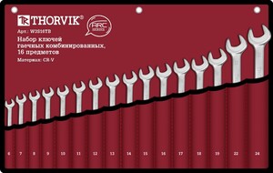 Thorvik W3S16TB Набор ключей гаечных комбинированных серии ARC в сумке, 6-24 мм, 16 предметов, фото 1