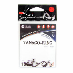 Крючок KOI "TANAGO-RING", размер 6 (INT)/10 (AS), цвет BN (10 шт.), фото 5