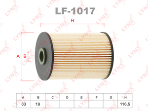 Фильтр топливный LYNXauto LF-1017. Для: AUDI A3 1.9D-2.0D 03-06, SKODA Octavia(1Z) 1.9D-2.0D 04-10, VW Caddy III 1.9D-2.0D 04-10 / Golf V-VI 1.9D-2.0D 03> / Jetta III-IV 1.9D-2.0D 05> / Touran 1.9D-2.0D 03-10, фото 1