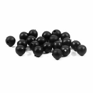 Бусина фидерная Namazu Soft Beads, PVC, d-7 мм, круглая, цв. черный (20 шт.), фото 2