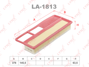 Фильтр воздушный LYNXauto LA-1813. Для FIAT Фиат 500/C 1.3 D 07-20/Doblo(Добло) 119/223/263 1.3 D 04>/Fiorino 1.3 D 07-14/Grande Punto 199 1.3 D 05-15/Idea 1.3 D 05-10/Linea 1.3 D 06-12/Panda 1.3 D 03-13/Punto/Evo 1.3 D 03-15/Qubo 1.3 D 09-19, FORD ФОРД K, фото 1