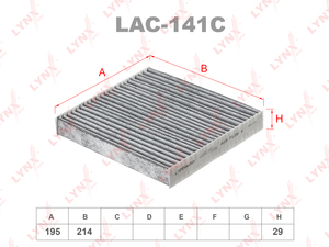 Фильтр салонный угольный LYNXauto LAC-141C. Для: TOYOTA Auris(E150/E180) 07> / Avensis(T27) 08> / Camry(V40/V50) 06> / Corolla(E150/E180) 06> / Hilux VII 05> / Highlander I 00-07 / RAV 4 III-IV 05> / Land Cruiser(200) 08> / Land Cruiser Prado(150) 10> / Y, фото 1