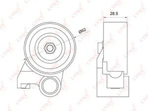 Ролик натяжной / ГРМ LYNXauto PB-1072. Для: TOYOTA Land Cruiser(90) 3.0D 96> / Land Cruiser Prado(120 / 150) 3.0D 02> / 4 Runner 3.0D 95-02 / Hiace 2.5D-3.0D 01> / Hilux 2.5D-3.0D 01>, фото 1