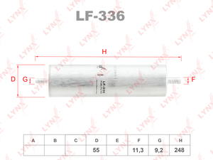 Фильтр топливный LYNXauto LF-336. Для AUDI Ауди A4 2.0D-3.0D 07>/A5 2.0D-3.0D 08-17/A6 2.0D-3.0D 10-18/A7 3.0D 10-17/A8 3.0D-4.2D 10-18/Q5 2.0D-3.2 08>/Q7(4L) 3.0D-4.2D 07>, фото 1