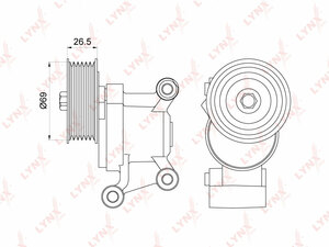 Натяжитель/приводной LYNXauto PT-3196. Для MAZDA Мазда 3(BK/BL) 2.0 03>/5(CR/CW) 1.8-2.0 05>, фото 1