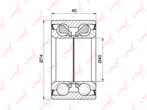 Подшипник ступицы передний (40x40x74) LYNXauto WB-1095. Для: KIA Sephia 1.5-1.8 93-97 / Shuma / Spectra / Sephia 1.5-1.8 97-01, MAZDA 323(BA/BJ) 1.3-2.0 >04 / Premacy(CP) 1.9-2.0D 99-05, фото 1