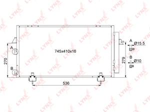 Радиатор кондиционера с осушителем LYNXauto RC-0098. Для: TOYOTA RAV 4 II-III 1.8-2.0 00>, фото 1