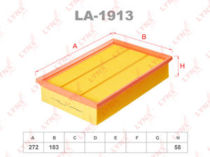Фильтр воздушный LYNXauto LA-1913. Для LAND ROVER ЛэндРовер Freelander II 2.2D-3.2 06-14, фото 1