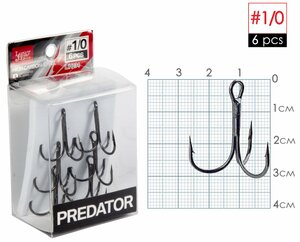 Крючки-тройники Lucky John PREDATOR сер. LJH234 разм.K01 6 шт., фото 2