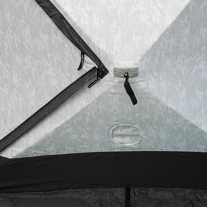 Палатка зимняя куб СЛЕДОПЫТ Premium 1,8х1,8 м, S по полу 3,2 кв.м, 3 слоя, цвет Arctic Camo/серый, фото 12