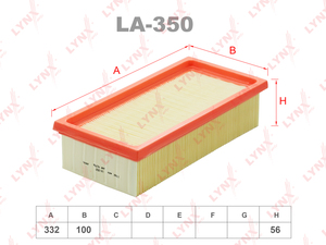 Фильтр воздушный LYNXauto LA-350. Для: MITSUBISHI Colt 1.1-1.5 04>, SMART Forfour 1.1-1.5 04-06, фото 1