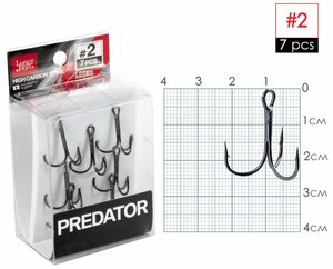 Крючки-тройники Lucky John PREDATOR сер. LJH234 разм.002 7 шт., фото 2