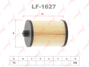 Фильтр топливный LYNXauto LF-1627. Для: VOLVO S60 I 2.4D 00-10 / S80 I-II 2.4D 98> / XC70 I 2.4D 02-07 / XC90 I 2.4D 02-14, фото 1