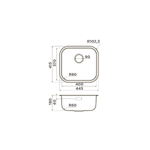 Кухонная мойка Omoikiri Omi 44-U/I-AB нерж.сталь/латунь, фото 2