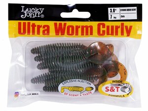 Твистеры съедоб. искусст. LJ Pro Series ULTRAWORM CURLY 3,0in (07.62)/PA16 7шт., фото 4