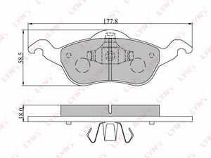 Колодки тормозные передние LYNXauto BD-3009. Для: Ford, Форд, Focus(Фокус) I 98>., фото 2