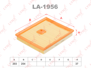 Фильтр воздушный LYNXauto LA-1956. Для: MERCEDES-BENZ S600-63(W220) 00-05 / CL600-63(C215) 99-06, фото 1