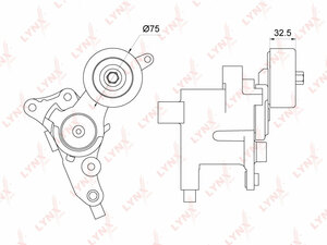 Натяжитель / приводной LYNXauto PT-3228. Для: TOYOTA Dyna 2.5D-3.0D 01> / Fortuner 2.5D-3.0D 04-15 / Hiace IV-IV 2.5D 01> / Hilux VI-VII 2.5D-3.0D 01>, фото 1