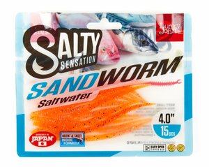 Черви съедобные искусственные LJ Salty Sensation SANDWORM 4.0in (10.16)/F29 15шт., фото 4