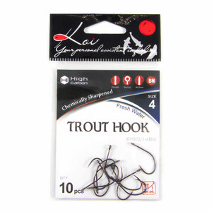 Крючок KOI "TROUT HOOK", размер 4 (INT), цвет BN (10 шт.), фото 5