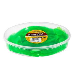 Виброхвост несъедоб. Shaggy 5,12/13 см Electric green 50шт. (HS-18-007-N) Helios, фото 2