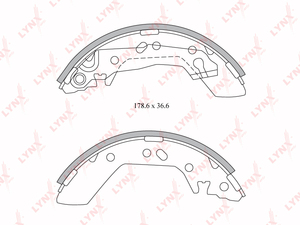 Колодки тормозные задние LYNXauto BS-3601. Для: Hyundai, Хендай Accent(Акцент) 1.3-1.5 00>., фото 2