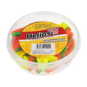 Виброхвост несъедоб. Zander 4"/10,2см Pepper Green & Orange LT 20шт. (HS-36-032-N-20) Helios, фото 2