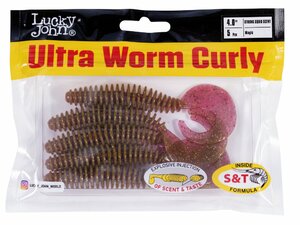 Твистеры съедоб. искусст. LJ Pro Series ULTRAWORM CURLY 4,0in (10.16)/S14 5шт., фото 4