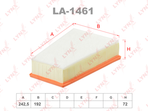 Фильтр воздушный LYNXauto LA-1461. Для: RENAULT Kangoo II 1.2-1.6 08>, MERCEDES-BENZ Citan 1.2-1.5D 12>, фото 1
