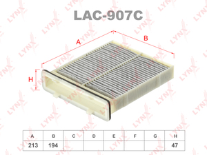 Фильтр салонный угольный LYNXauto LAC-907C. Для: SUZUKI SX4 06>, фото 1