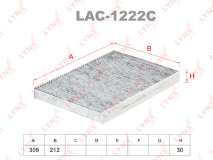 Фильтр салонный угольный LYNXauto LAC-1222C. Для: CHRYSLER 300C 04-12, фото 1