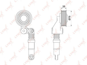 Натяжитель / приводной LYNXauto PT-3188. Для: VW, Фольксваген, Crafter 2.5D 06-13., фото 2