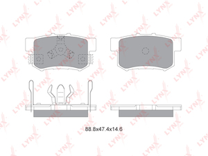 Колодки тормозные задние LYNXauto BD-3434. Для: Honda, Хонда, Accord(Акорд) VII 2.0 03> / VIII 2.0-2.4 08> / CR-V II 2.0-2.2D 02-06 / IV 2.0 12> / FR-V 1.7-2.2D., фото 2