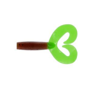 Твистер несъедоб. Credo Double Tail 3,54"/9 см Rusty Gold & Lime 100шт. (HS-28-017-N) Helios, фото 2