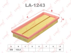 Фильтр воздушный LYNXauto LA-1243. Для: MERCEDES-BENZ C300(W204) 07> / E240-500(W211) 06>, фото 1
