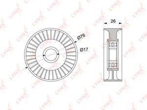 Ролик натяжного механизма / приводной LYNXauto PB-5264. Для: AUDI A4 3.2 05-15 / A5 3.0-3.2 07> / A6 2.4-3.2 04> / A7 2.8-3.0 10> / A8 2.8-3.2 07> / Q5 3.0-3.2 08> / Q7(4L / 4M) 3.0 10>, PORSCHE Cayenne II 3.0 10>, фото 1