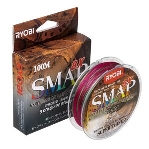 Шнур SMAP PE8X-100M 2.5# Multi Colour 0,26мм Ryobi, фото 2