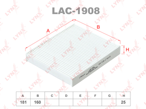 Фильтр салонный LYNXauto LAC-1908. Для: KIA Soul 1.6-1.6D 09>, фото 1