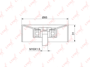 Ролик натяжного механизма / приводной LYNXauto PB-5136. Для: NISSAN Patrol(Y61) 3.0D 00> / Terrano(R20) 3.0D 02> / Urvan(E25) 3.0D 01-12, фото 1