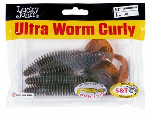 Твистеры съедоб. искусст. LJ Pro Series ULTRAWORM CURLY 4,0in (10.16)/PA16 5шт., фото 4