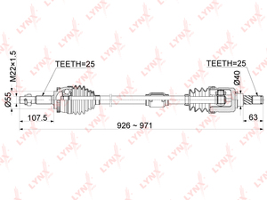 Привод в сборе R LYNXauto CD-1100A. Для: NISSAN Bluebird Sylphy(G10) 1.5 AT 00-05 / Sunny(B15) 1.5 AT 98-04 / Wingroad/AD Wagon(Y11) 1.3-1.5 AT 99-08, фото 1