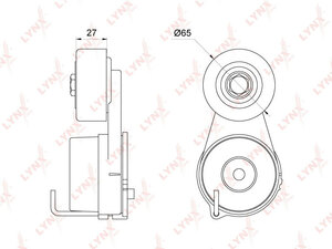Натяжитель / приводной LYNXauto PT-3057. Для: Hyundai, Хендай ix35 2.0D 10> / Santa Fe(СантаФе)(CM/DM) 2.0D-2.2D 09> / Tucson(Туксон)(TL) 2.0D 15>, Kia, Киа, CarNival(Карнивал) III 2.2D 10>., фото 2