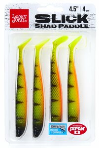 Виброхвосты LJ 3D Series SLICK SHAD PADDLE 4.5in (11.40)/PG14 4шт., фото 4